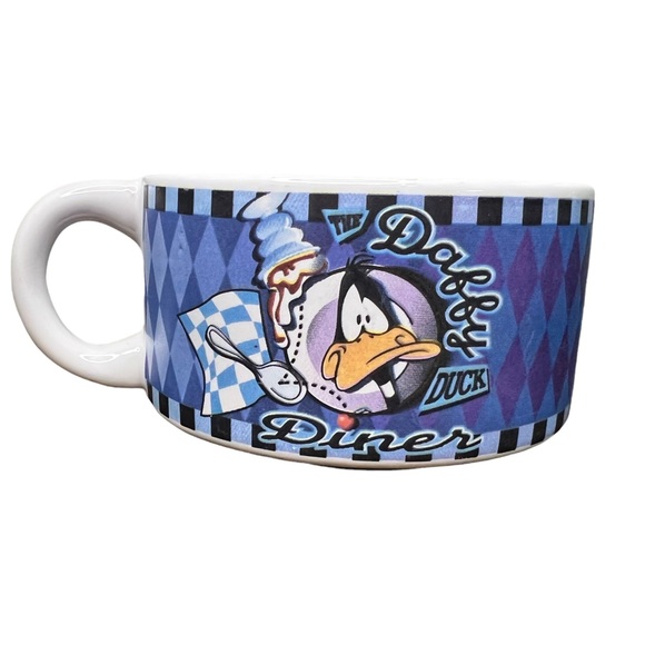 WARNER BROS Looney Tunes 1998 The Bugs Bunny and Daffy Diner Coffee/Soup Mug/Cup - Picture 3 of 12